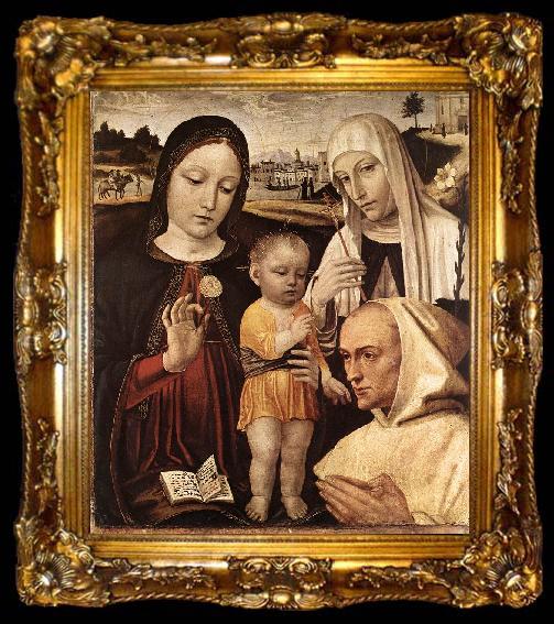 framed  BORGOGNONE, Ambrogio Madonna and Child, St Catherine and the Blessed Stefano Maconi fgtr, ta009-2